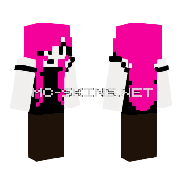 Pink Foxy Character Minecraft skin, front and back