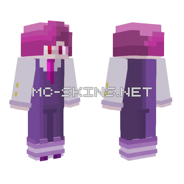 Pink Gem Agent Minecraft skin, front and back