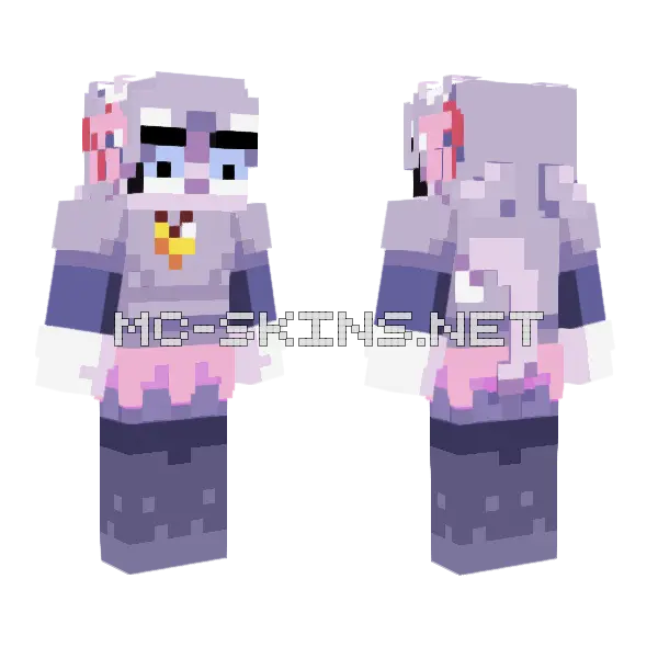 Pink Ghost Deltarune Minecraft skin, front and back