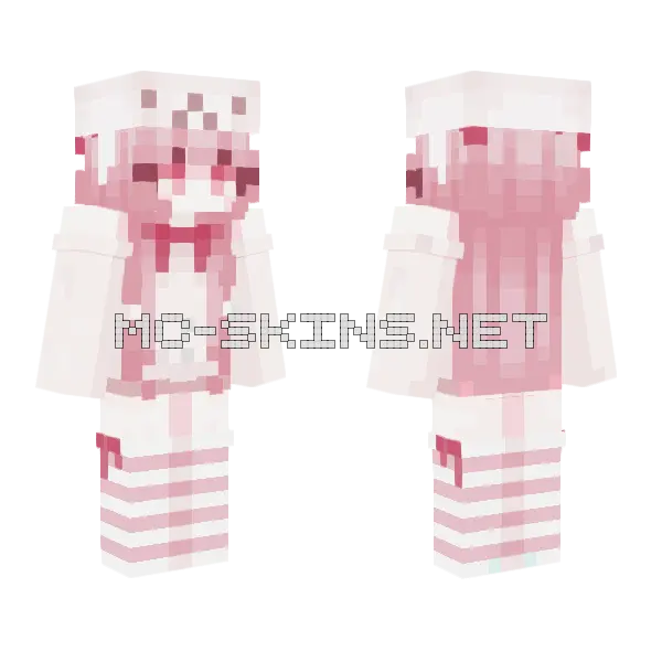 Pink Girl Minecraft skin, front and back