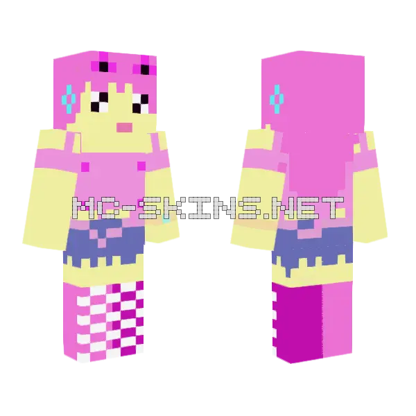 Pink Girl 17 Minecraft skin, front and back