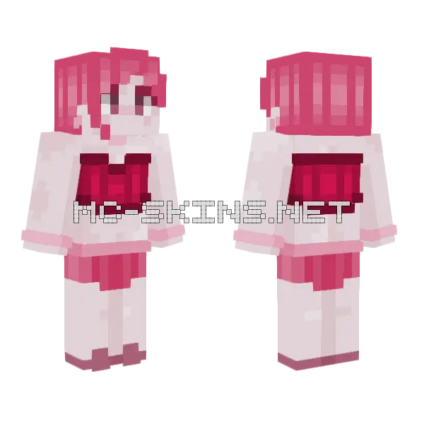 Pink Girl Minecraft skin, front and back