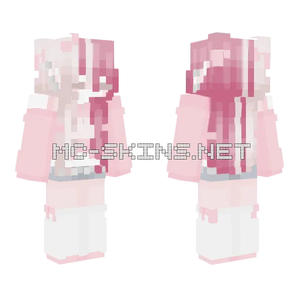 Pink Girl Minecraft skin, front and back