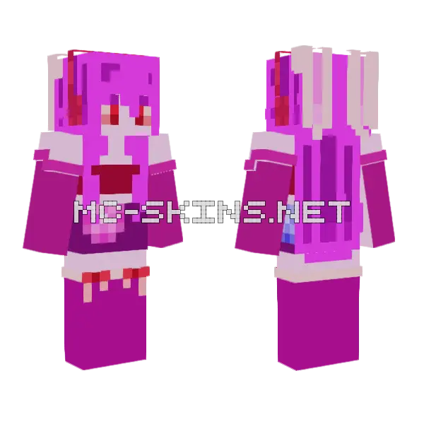 Pink Girl Minecraft skin, front and back