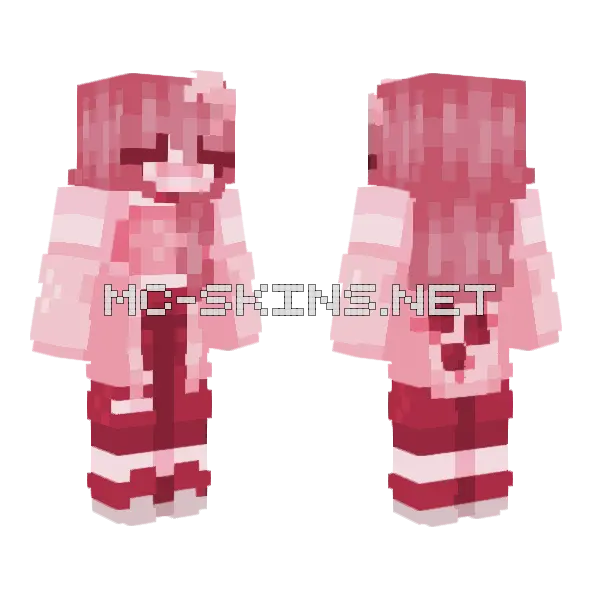 Pink Girl Minecraft skin, front and back