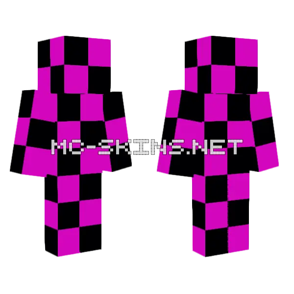 Pink Glitch Pattern Minecraft skin, front and back