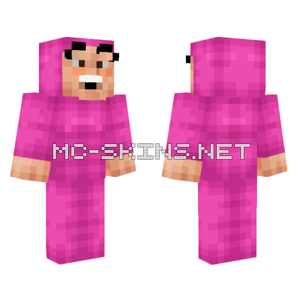 Pink Guy V3 Minecraft skin, front and back