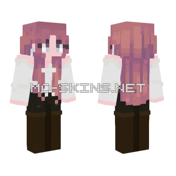 Pink Hair Girl Minecraft skin, front and back