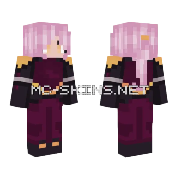 Pink Hair Girl Minecraft skin, front and back