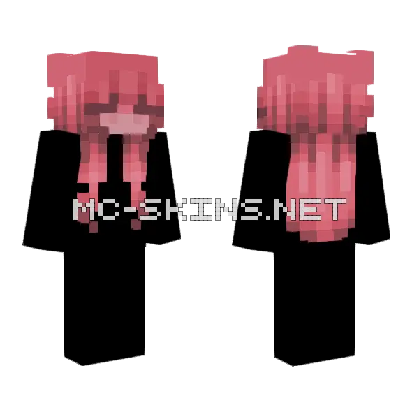 Pink Hair Girl Minecraft skin, front and back