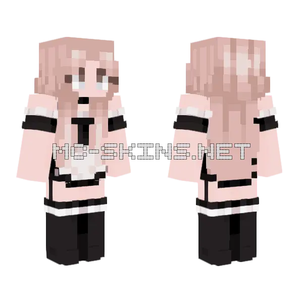 Pink Hair Girl Minecraft skin, front and back