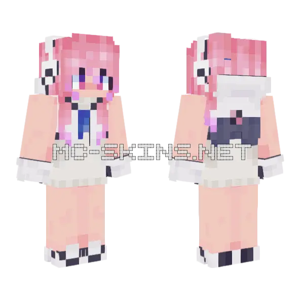 Pink Haired Anime Girl, front and back