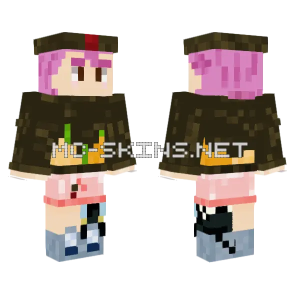 Pink Haired Girl, front and back