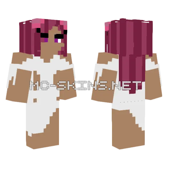 Pink Haired Girl Minecraft skin, front and back