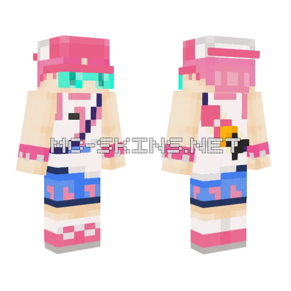 Pink Haired Girl, front and back