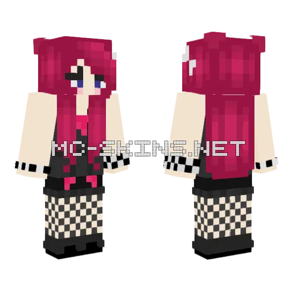 Pink Haired Girl, front and back