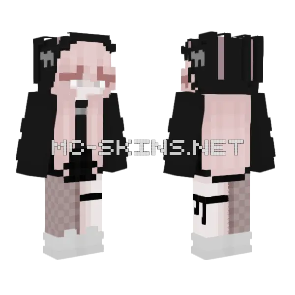 Pink Haired Girl Minecraft skin, front and back