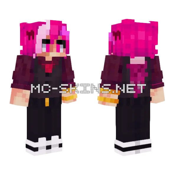 Pink Haired Girl, front and back