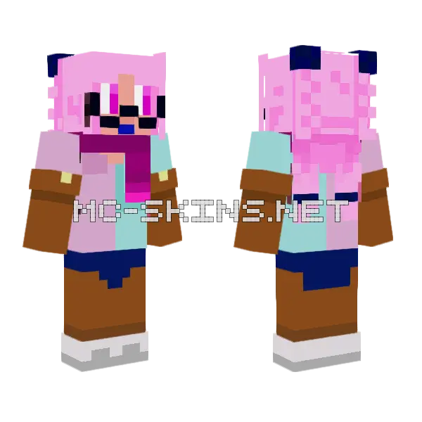 Pink Haired Girl, front and back