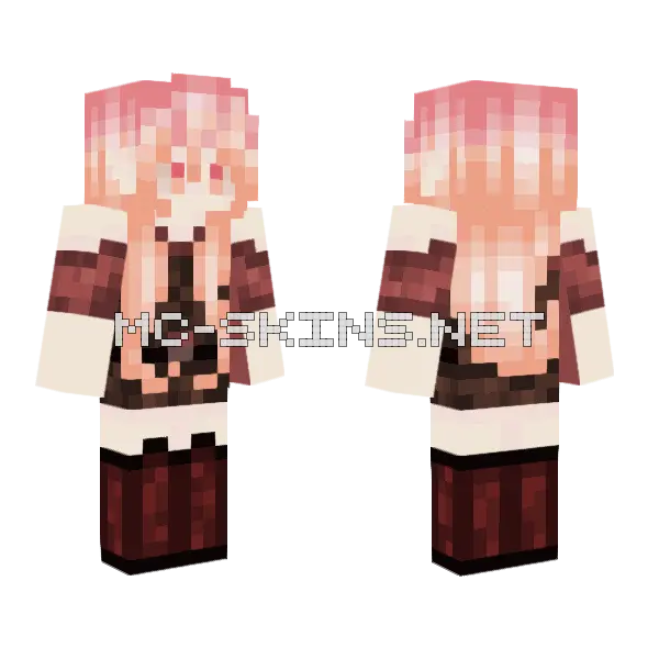 Pink Haired Girl, front and back