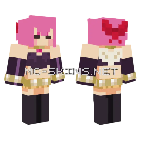 Pink Haired Girl, front and back