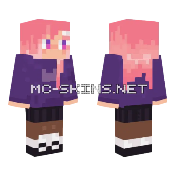Pink Haired Girl, front and back