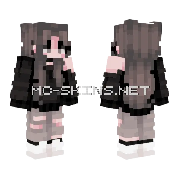 Pink Haired Girl Minecraft skin, front and back