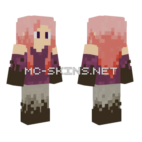 Pink Haired Girl, front and back