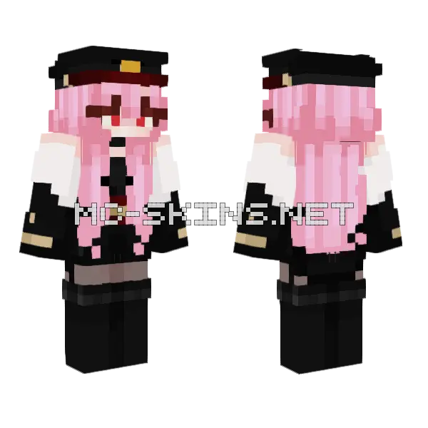 Pink Haired Girl Outfit, front and back