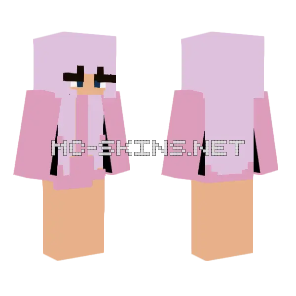 Pink Haired Girl Pajamas Minecraft skin, front and back
