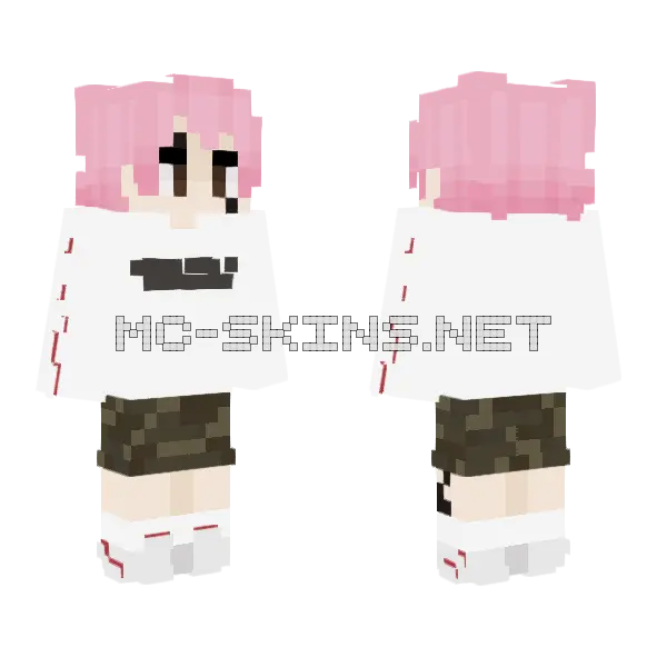 Pink Haired Schoolgirl, front and back
