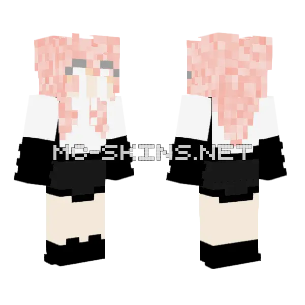 Pink Haired Woman Minecraft skin, front and back