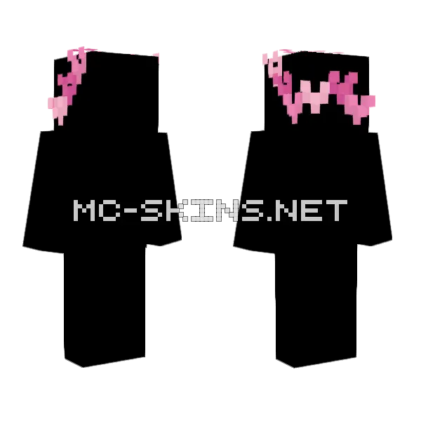 Pink Heart Crown Minecraft skin, front and back