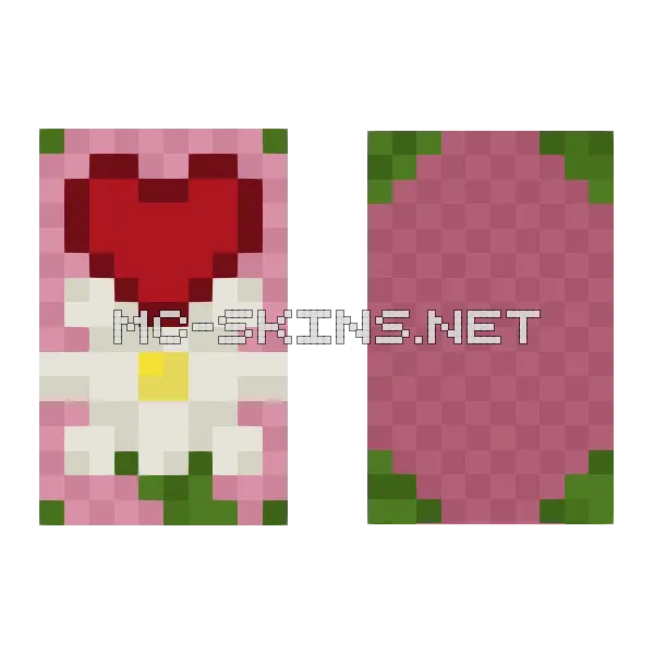 Pink Heart Flower cape, outside and lining