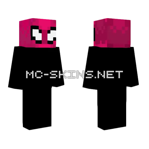 Pink Helmet Minecraft skin, front and back