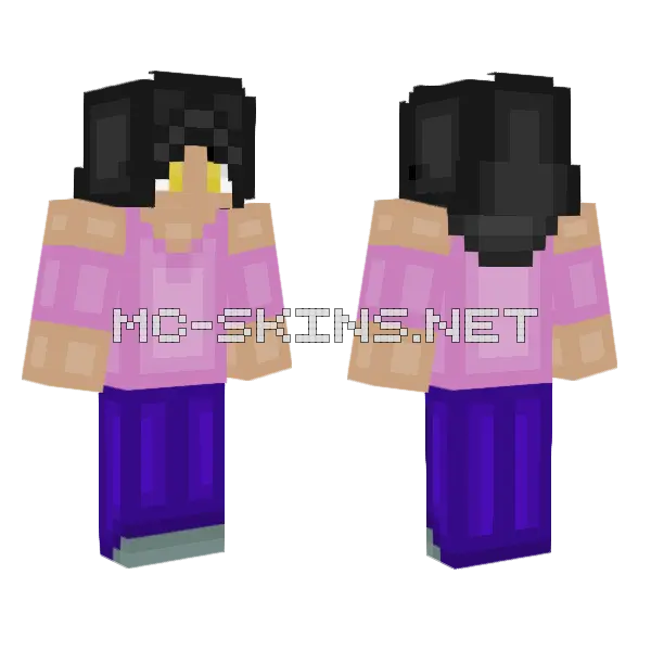 Pink Herkira Minecraft skin, front and back
