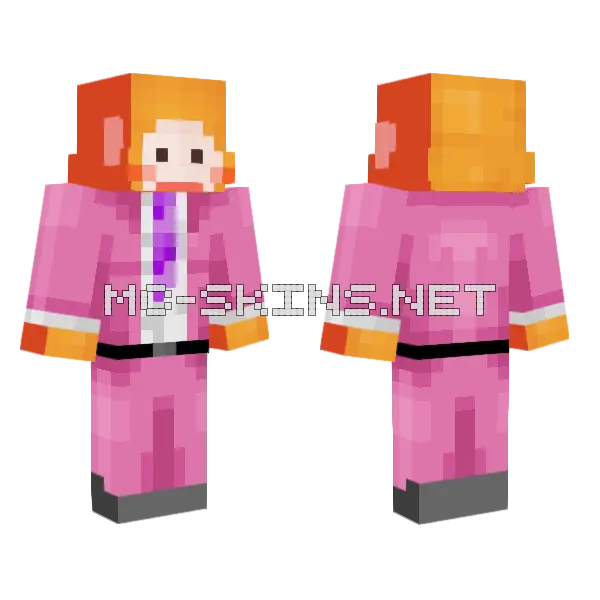Pink Hoodie Girl Minecraft skin, front and back
