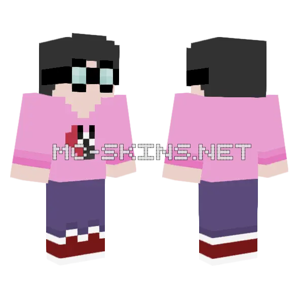 Pink Hoodie Girl Minecraft skin, front and back