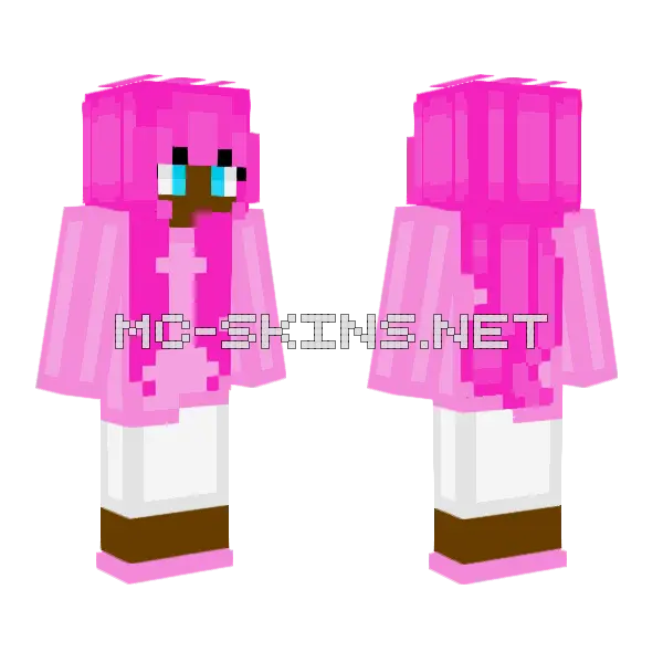 Pink Hoodie Girl Minecraft skin, front and back