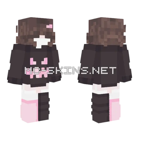Pink Jack O Lantern Brunette, front and back