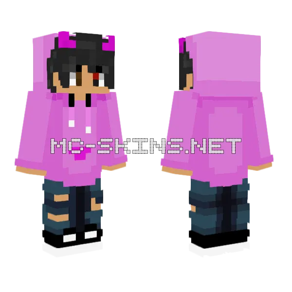 Pink Javo Minecraft skin, front and back