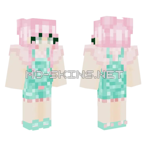 Pink Kawaii Cat Girl, front and back