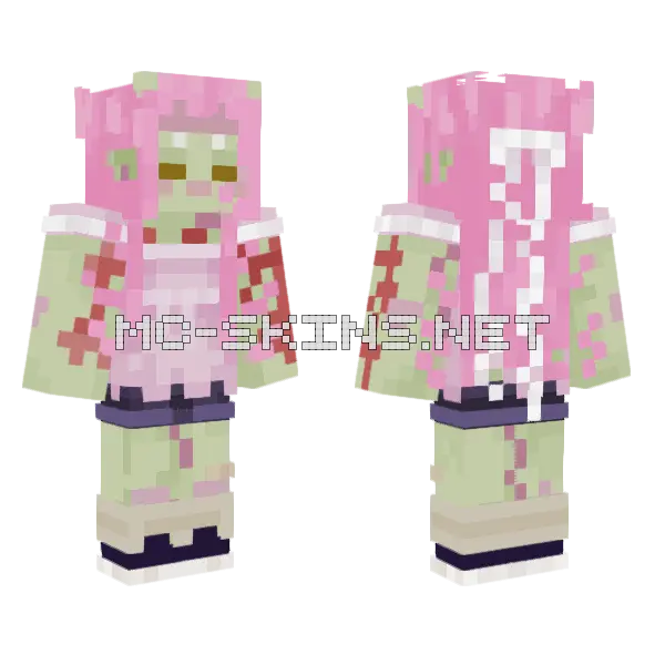 Pink Kimono Girl, front and back