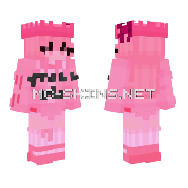 Pink Kirby Minecraft skin, front and back