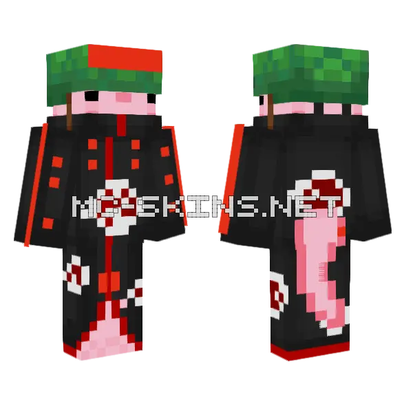 Pink Kirby Akatsuki Minecraft skin, front and back