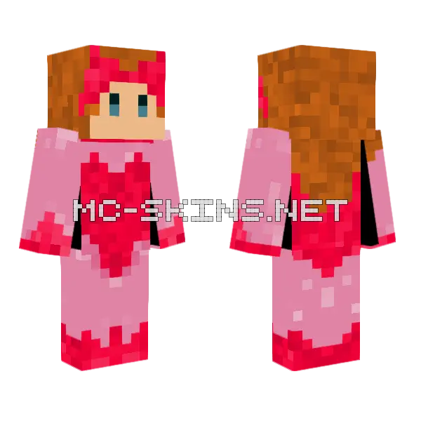 Pink Kirby Minecraft skin, front and back