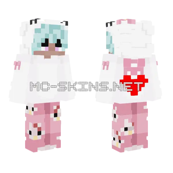 Pink Kitty Outfit, front and back