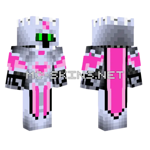 Pink Knight of Nostalgia Minecraft skin, front and back