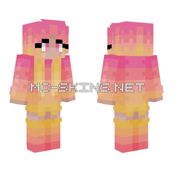 Pink Lemonade Girl Minecraft skin, front and back