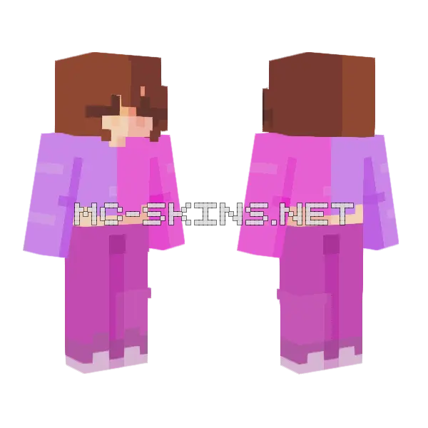 Pink Magical Girl Minecraft skin, front and back